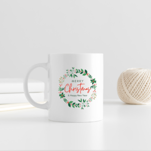 Merry & Bright Wreath Mug