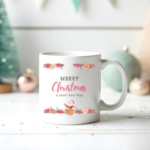 Watercolor Christmas Flowers Mug