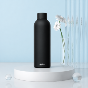 Hydra 500ml Stainless Steel Water Bottle | Double Wall Vacuum Insulated Flask | Leakproof & BPA Free | Keeps Hot for 12 Hours & Cold for 24 Hours | Black