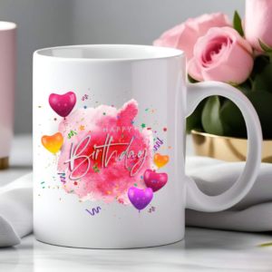 Pink Confetti Birthday Mug