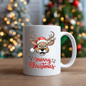 Santa's Deer Christmas Mug