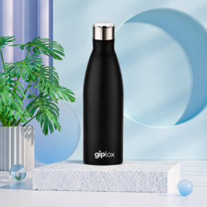 GIPLOX Cola 750ml Stainless Steel Water Bottle | Single Wall Reusable Bottle | Lightweight & BPA-Free | Rust Resistant | Leakproof Wide Mouth Design | Ideal for Gym, Office, School, Home & Travel | Bla